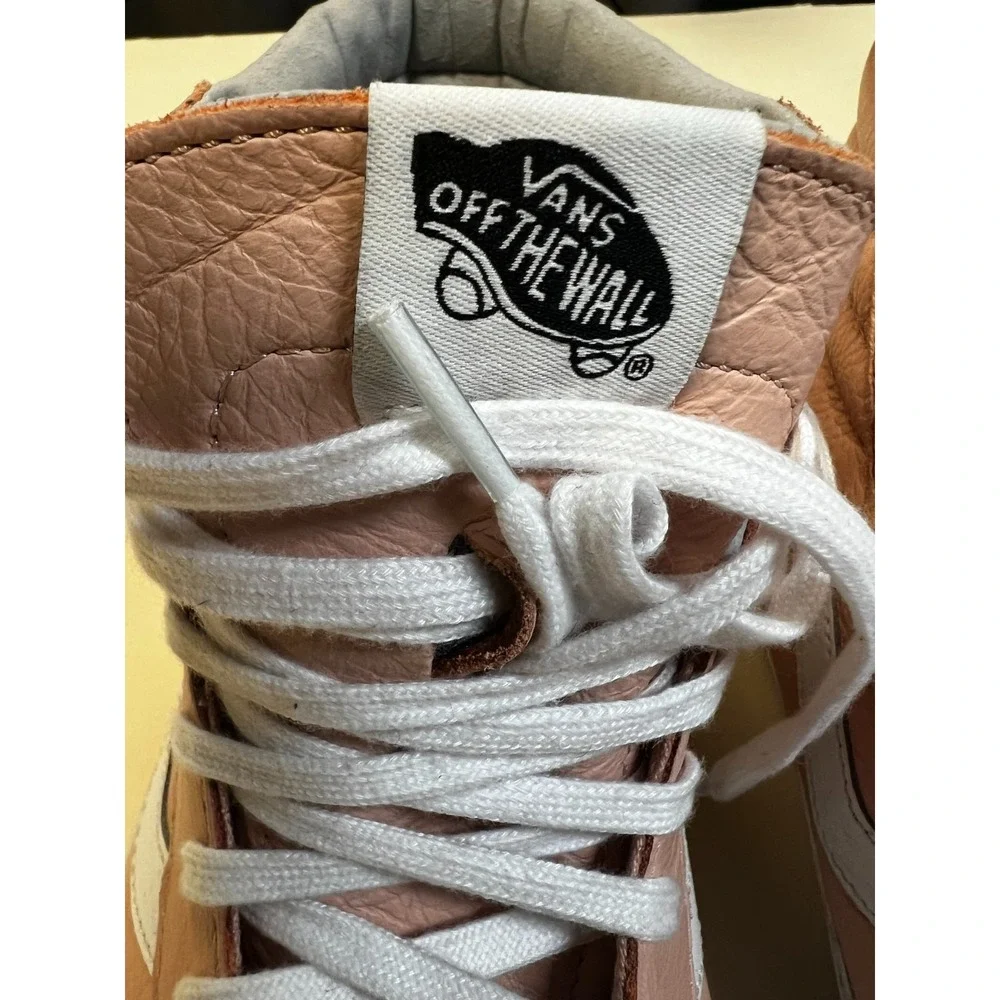 VANS Off the Wall SK8-Hi Reissue Sneaker High Top Pink Leather White Contrast, 9